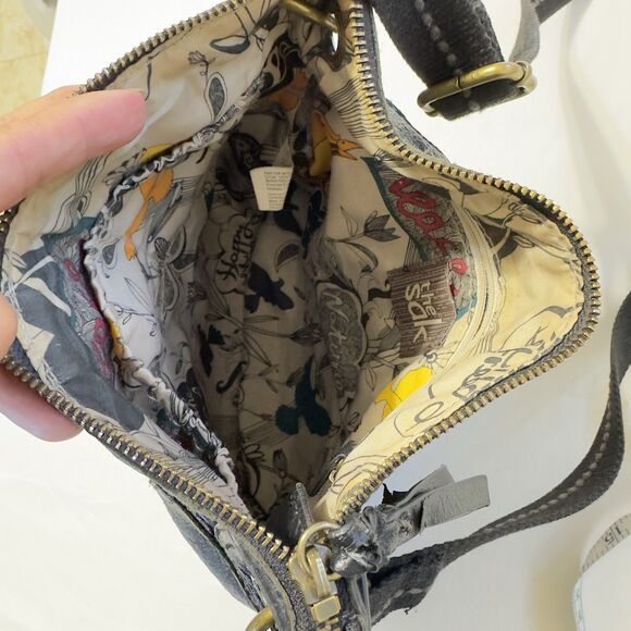 The Sak Black Soft Pebbled Leather 10" Hobo Crossbody Shoulder Bag Purse - Picture 7 of 7